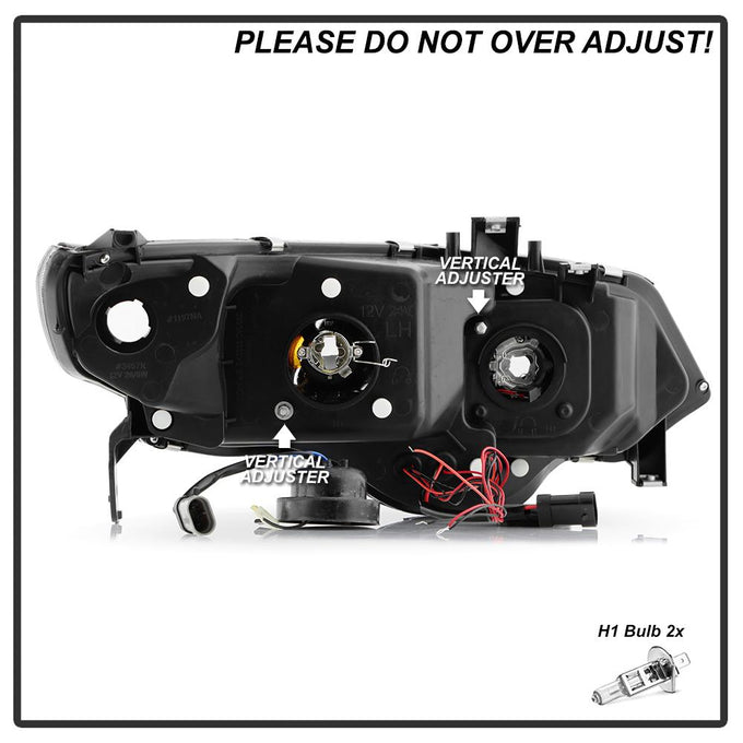 LED Halo Black Projector Headlights <br>06-08 Honda Civic