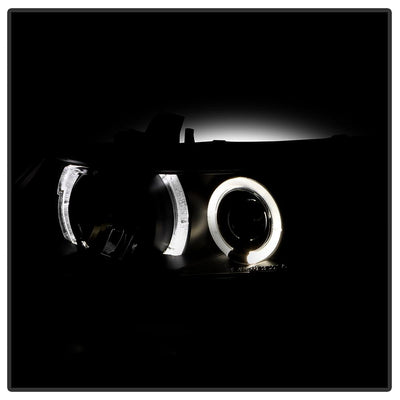 LED Halo Black Projector Headlights <br>06-08 Honda Civic