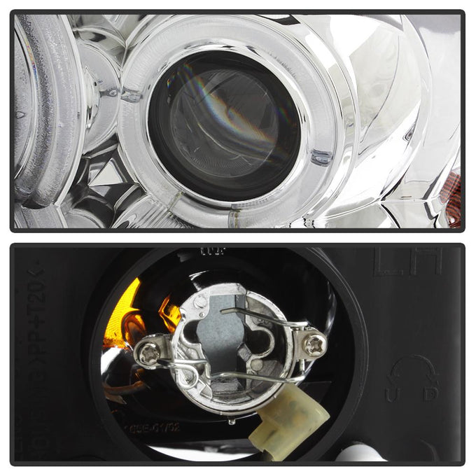 LED Halo Chrome Projector Headlights <br>06-08 Honda Civic