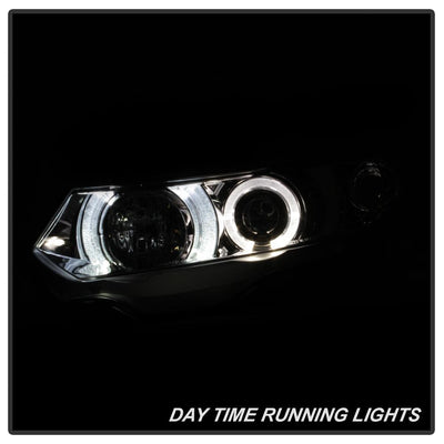 LED Halo Chrome Projector Headlights <br>06-08 Honda Civic