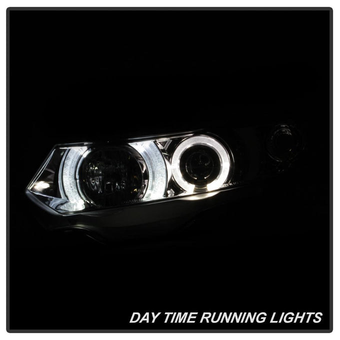 LED Halo Chrome Projector Headlights <br>06-08 Honda Civic