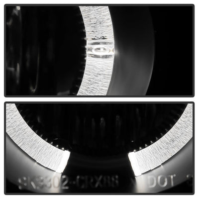 LED Halo Black Projector Headlights <br>90-91 Honda Civic CRX