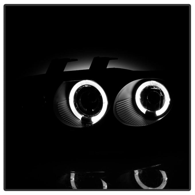 LED Halo Black Amber Reflector Projector Headlights <br>92-95 Honda Civic