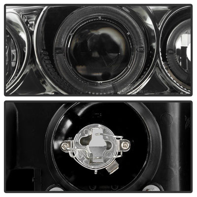 LED Halo Smoke Amber Reflector Projector Headlights <br>92-95 Honda Civic