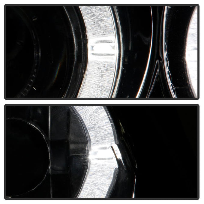 LED Halo Smoke Amber Reflector Projector Headlights <br>92-95 Honda Civic
