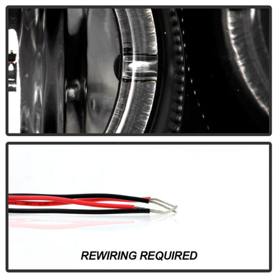 LED Halo Black Amber Reflector Projector Headlights <br>96-98 Honda Civic