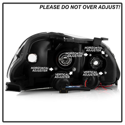 LED Halo Black Amber Reflector Projector Headlights <br>96-98 Honda Civic