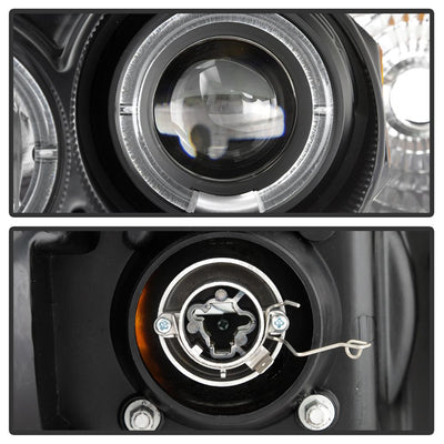LED Halo Black Projector Headlights <br>99-00 Honda Civic