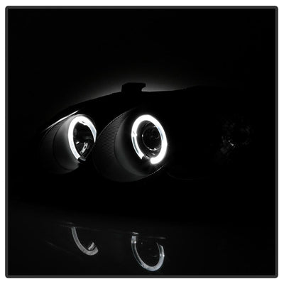 LED Halo Black Projector Headlights <br>99-00 Honda Civic