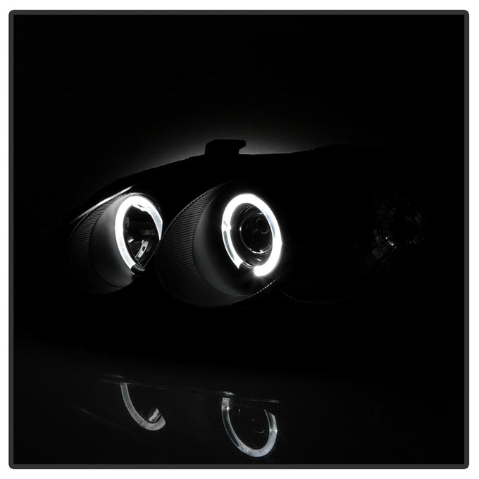 LED Halo Black Projector Headlights <br>99-00 Honda Civic