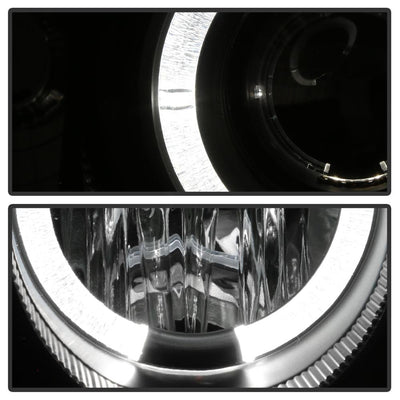 LED Halo Black Projector Headlights <br>99-00 Honda Civic