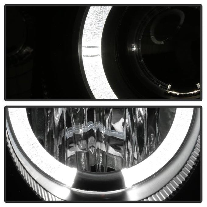 LED Halo Black Projector Headlights <br>99-00 Honda Civic
