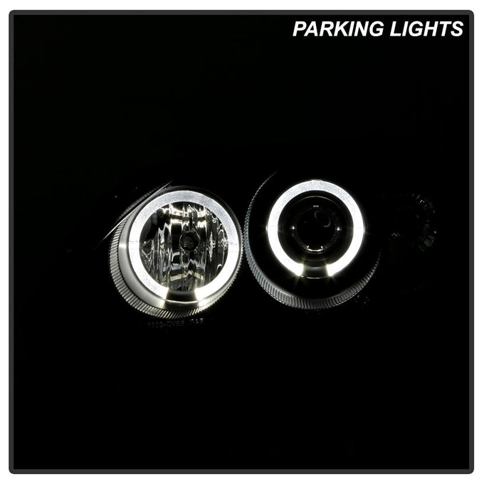 LED Halo Black Projector Headlights <br>99-00 Honda Civic