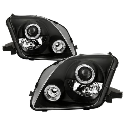 LED Halo Black Projector Headlights <br>97-01 Honda Prelude