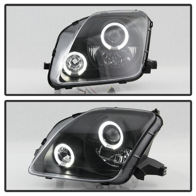 LED Halo Black Projector Headlights <br>97-01 Honda Prelude