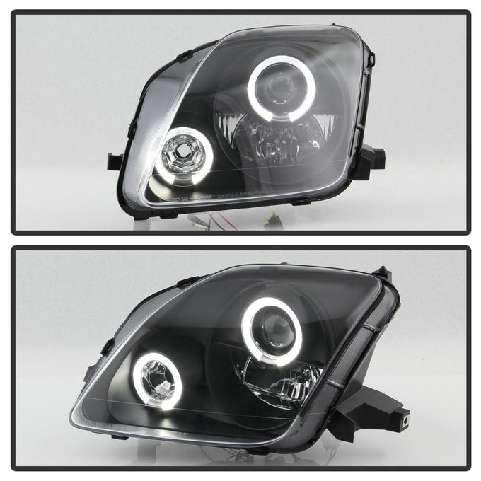 LED Halo Black Projector Headlights <br>97-01 Honda Prelude