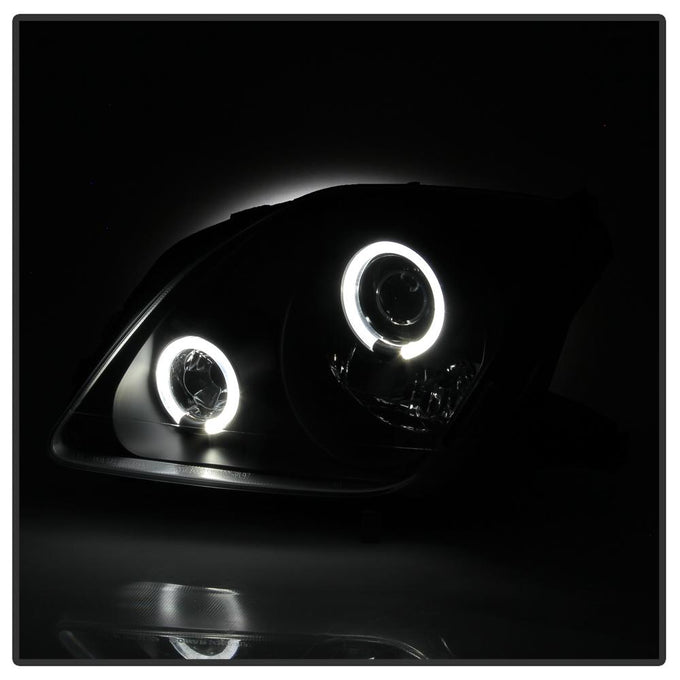 LED Halo Black Projector Headlights <br>97-01 Honda Prelude