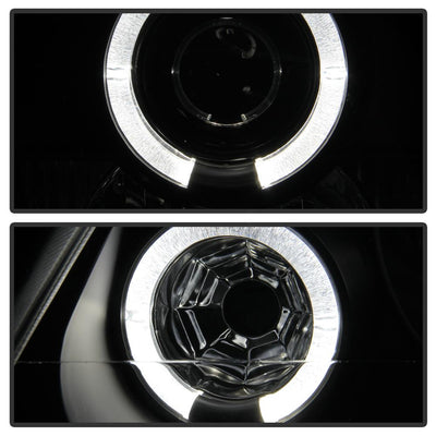LED Halo Black Projector Headlights <br>97-01 Honda Prelude