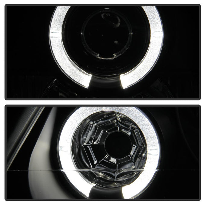 LED Halo Black Projector Headlights <br>97-01 Honda Prelude