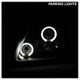 LED Halo Black Projector Headlights <br>97-01 Honda Prelude