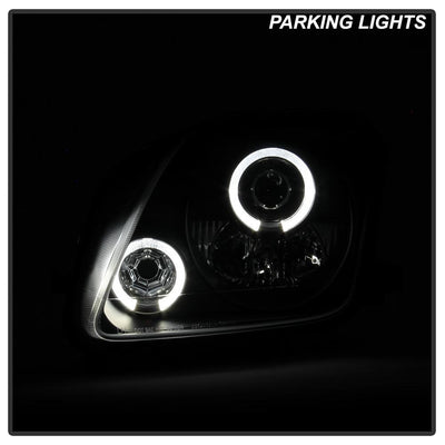LED Halo Black Projector Headlights <br>97-01 Honda Prelude