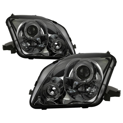 LED Halo Smoke Projector Headlights <br>97-01 Honda Prelude