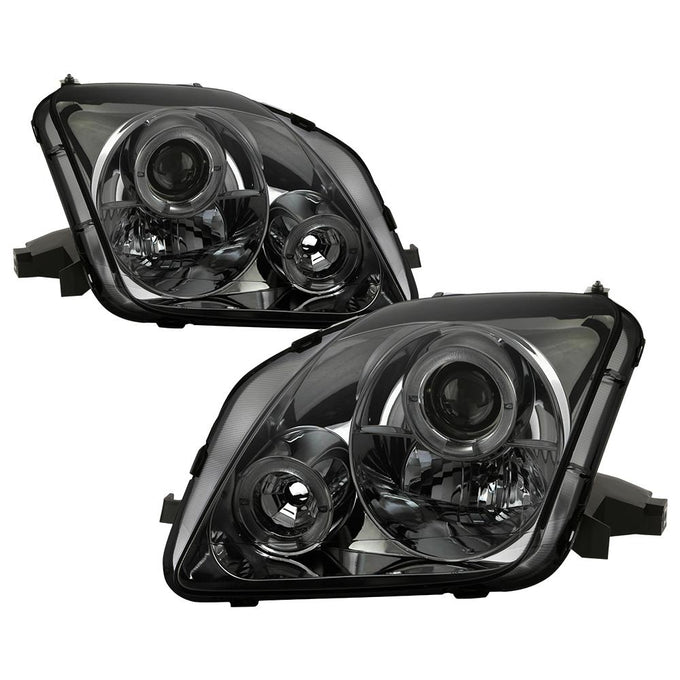 LED Halo Smoke Projector Headlights <br>97-01 Honda Prelude
