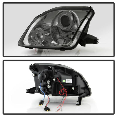 LED Halo Smoke Projector Headlights <br>97-01 Honda Prelude
