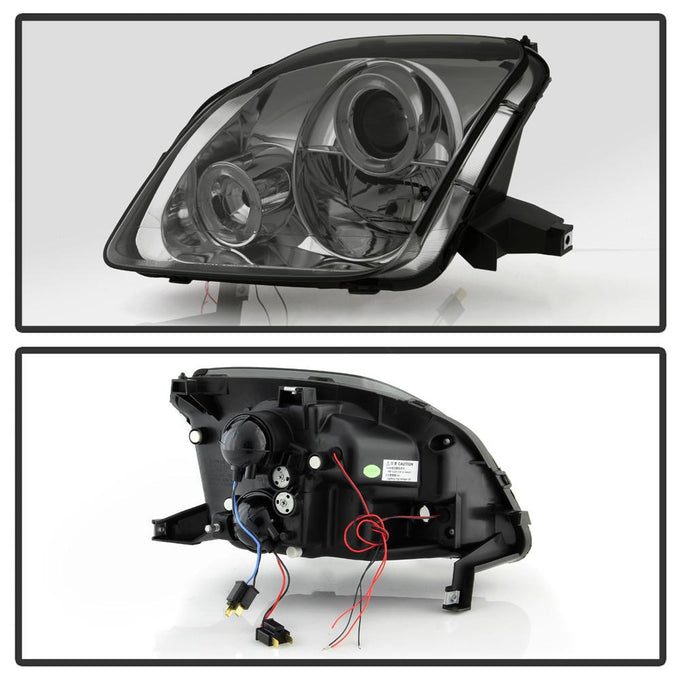 LED Halo Smoke Projector Headlights <br>97-01 Honda Prelude