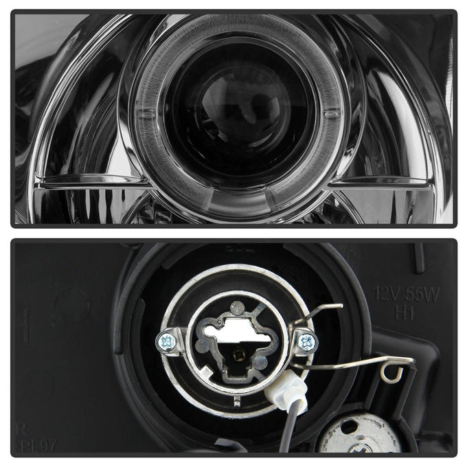 LED Halo Smoke Projector Headlights <br>97-01 Honda Prelude