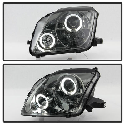 LED Halo Smoke Projector Headlights <br>97-01 Honda Prelude