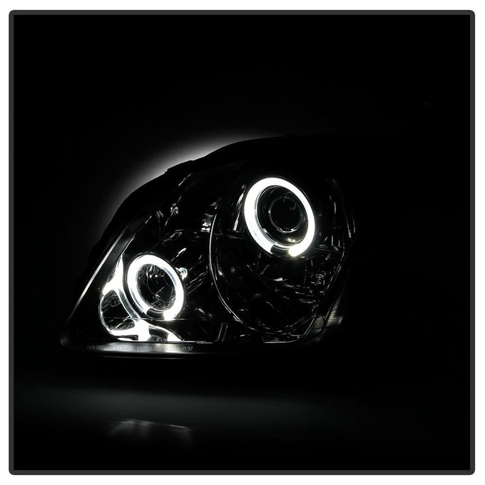 LED Halo Smoke Projector Headlights <br>97-01 Honda Prelude