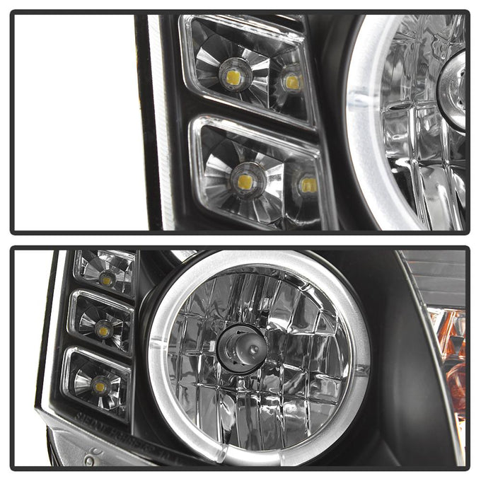 LED Halo Black DRL Projector Headlights <br>03-07 INFINITI G35