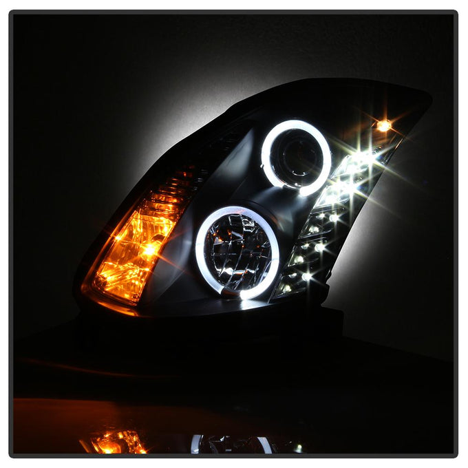 LED Halo Black DRL Projector Headlights <br>03-07 INFINITI G35
