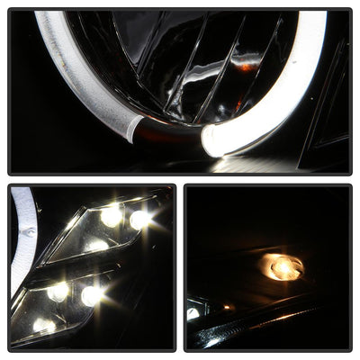 LED Halo Black DRL Projector Headlights <br>03-07 INFINITI G35