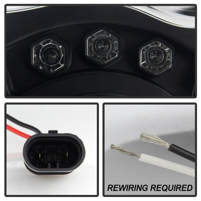 LED Halo Black Projector Headlights <br>05-07 Jeep Grand Cherokee