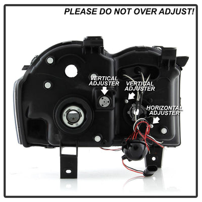 LED Halo Black Projector Headlights <br>05-07 Jeep Grand Cherokee