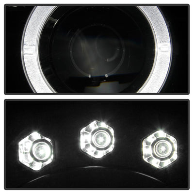 LED Halo Black Projector Headlights <br>05-07 Jeep Grand Cherokee