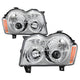 LED Halo Chrome Projector Headlights <br>05-07 Jeep Grand Cherokee