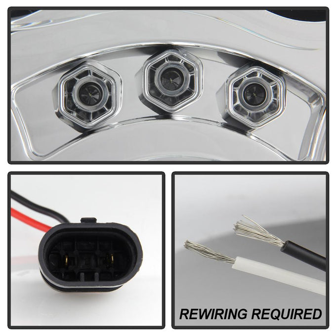 LED Halo Chrome Projector Headlights <br>05-07 Jeep Grand Cherokee