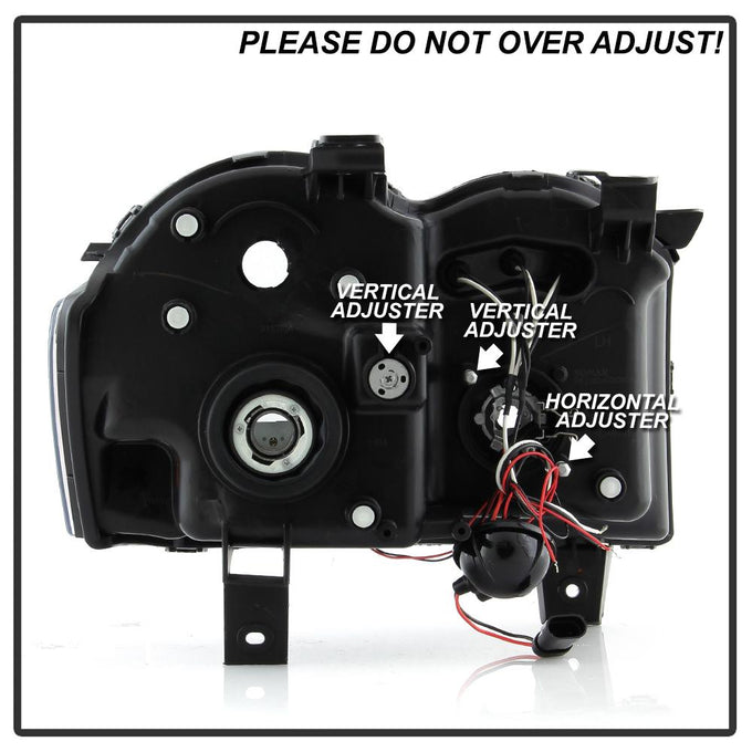LED Halo Chrome Projector Headlights <br>05-07 Jeep Grand Cherokee