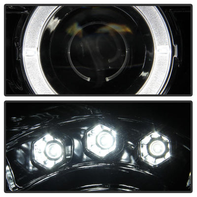 LED Halo Chrome Projector Headlights <br>05-07 Jeep Grand Cherokee