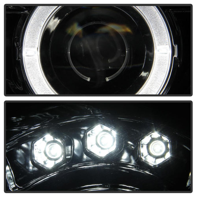 LED Halo Chrome Projector Headlights <br>05-07 Jeep Grand Cherokee