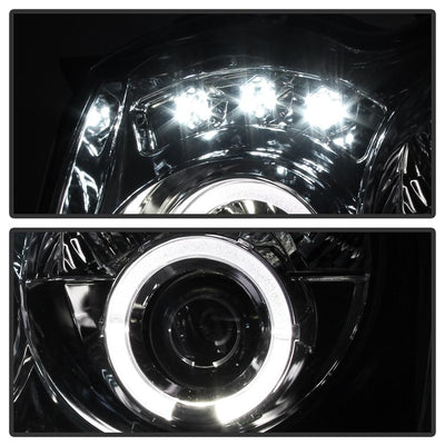 LED Halo Smoke Projector Headlights <br>05-07 Jeep Grand Cherokee