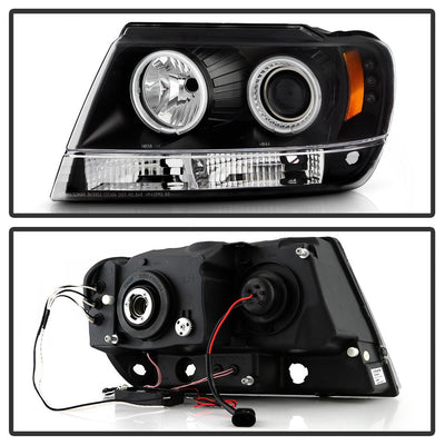 CCFL Halo Black Projector Headlights <br>99-04 Jeep Grand Cherokee