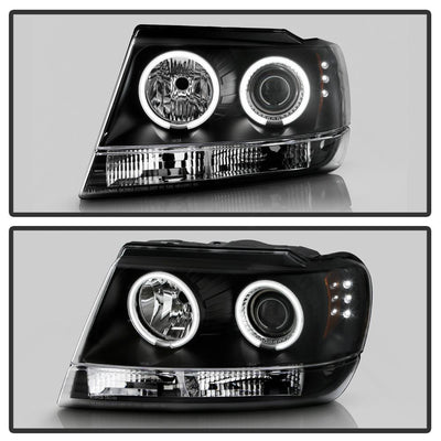 CCFL Halo Black Projector Headlights <br>99-04 Jeep Grand Cherokee