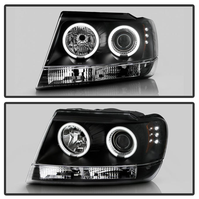 CCFL Halo Black Projector Headlights <br>99-04 Jeep Grand Cherokee