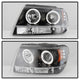 LED Halo Black Projector Headlights <br>99-04 Jeep Grand Cherokee
