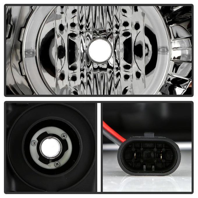LED Halo Chrome Projector Headlights <br>99-04 Jeep Grand Cherokee