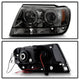 LED Halo Smoke Projector Headlights <br>99-04 Jeep Grand Cherokee